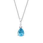 0,82 Carat Diamond Blue Topaz Necklace