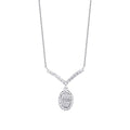 0,22 Carat Diamond Oval Baguette Necklace