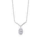 0,22 Carat Diamond Oval Baguette Necklace