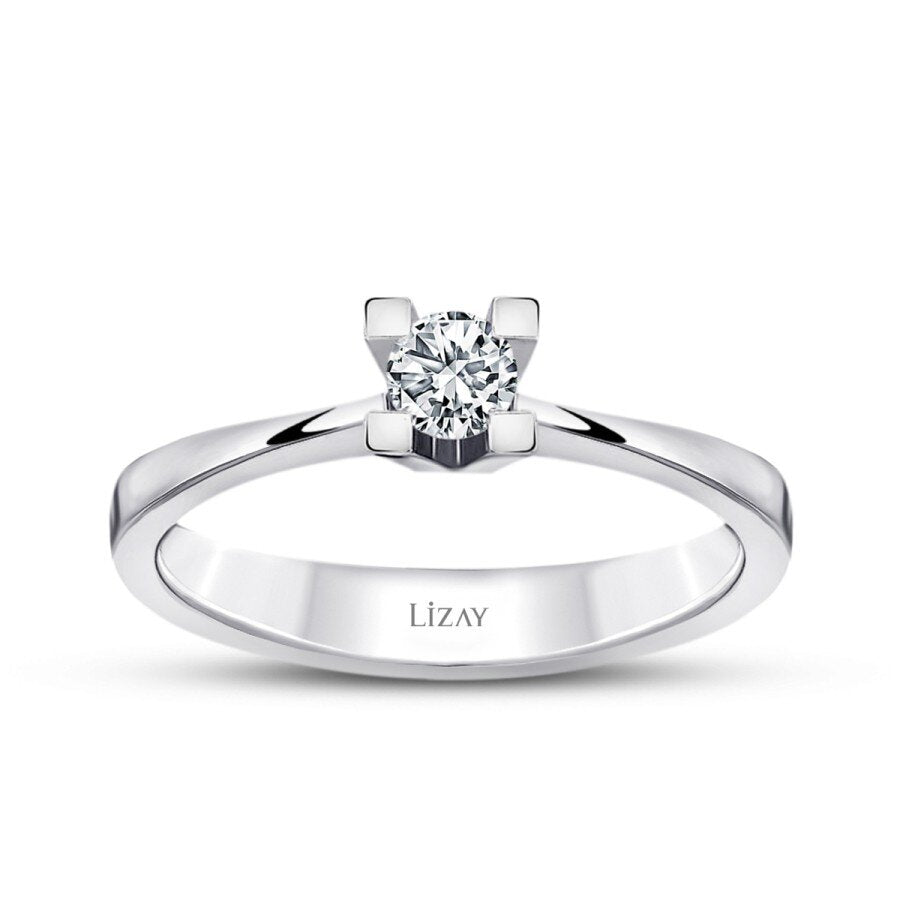 0,10 Carat Diamond Round Solitaire Engagement Ring