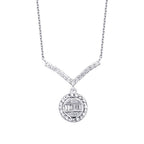 0,26 Carat Diamond Round Baguette Necklace