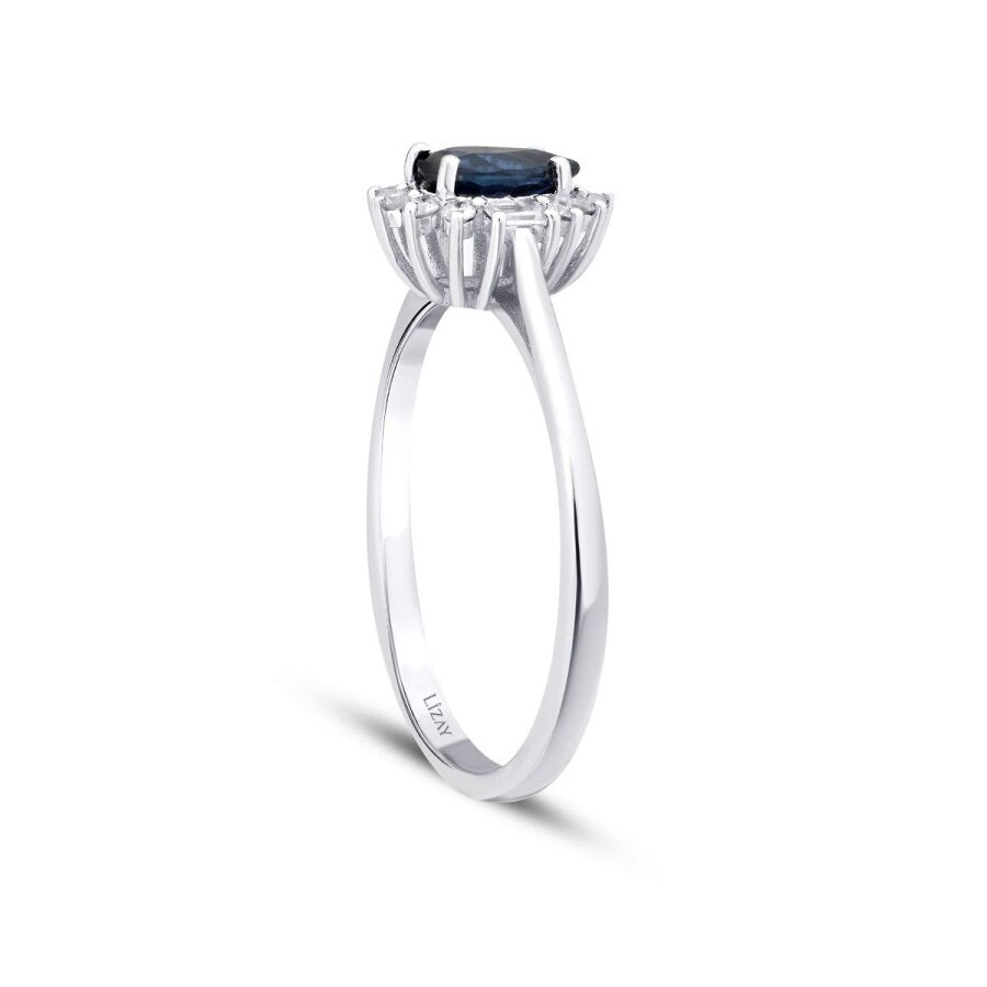 0,59 Carat Diamond Sapphire Ring