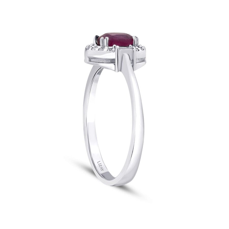 0,95 Carat Diamond Ruby Ring