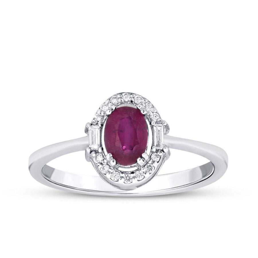0,95 Carat Diamond Ruby Ring