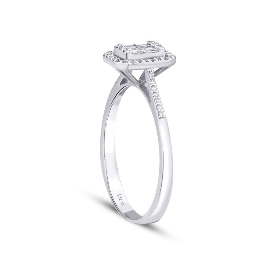 0,22 Carat Diamond Baguette Ring