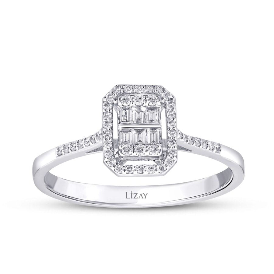 0,22 Carat Diamond Baguette Ring