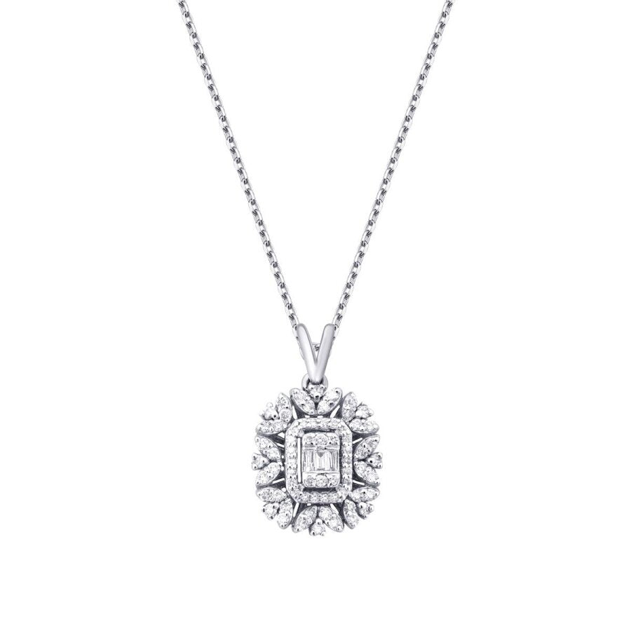 0,30 Carat Diamond Baguette Necklace