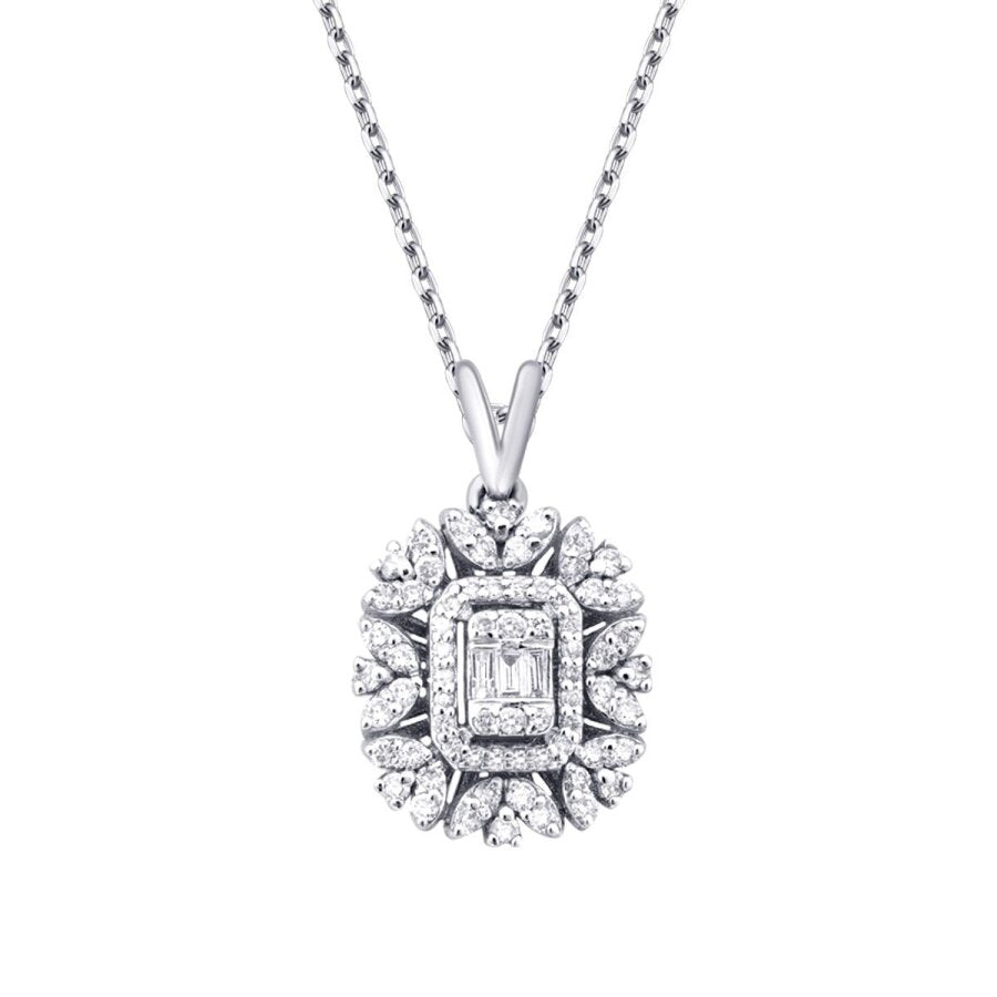 0,30 Carat Diamond Baguette Necklace