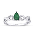 0,43 Carat Diamond Emerald Ring