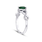 0,43 Carat Diamond Emerald Ring