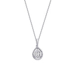 0,17 Carat Diamond Baguette Pear Necklace