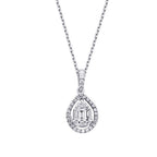 0,17 Carat Diamond Baguette Pear Necklace