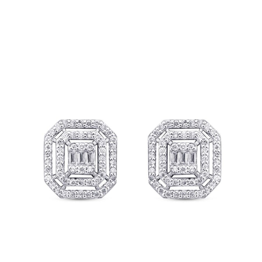 0.47 Carat Diamond Baguette Earrings