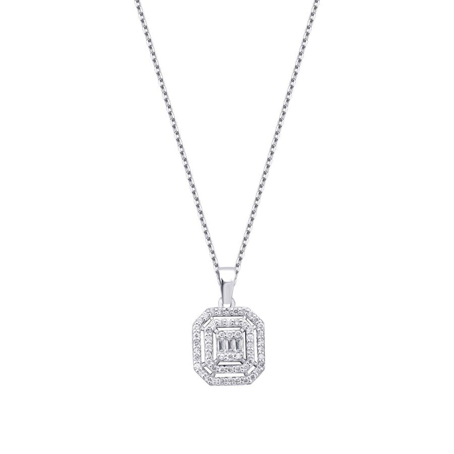 0,23 Carat Diamond Baguette Necklace