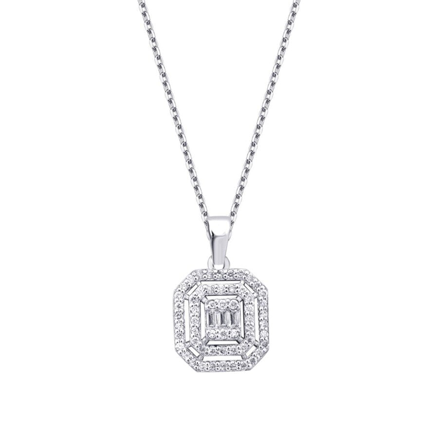 0,23 Carat Diamond Baguette Necklace