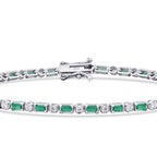 1.63 Carat Diamond Emerald Bracelet