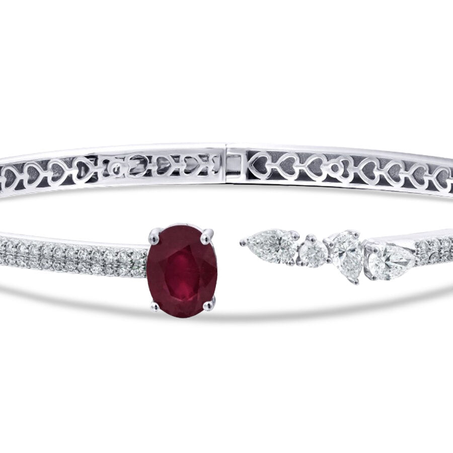 3,34 Carat Diamond Ruby Bangle