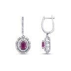 3,84 Carat Diamond Ruby Earrings
