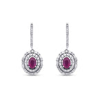 3,84 Carat Diamond Ruby Earrings