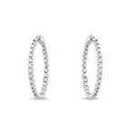 1.42 Carat Diamond Hoop Earrings