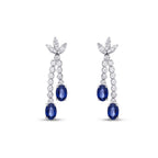 2,66 Carat Diamond Sapphire Earrings
