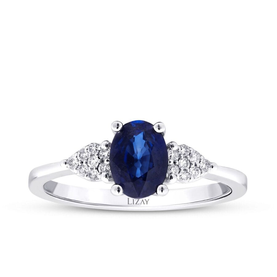 0,94 Carat Diamond Sapphire Ring