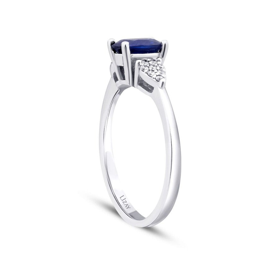 0,94 Carat Diamond Sapphire Ring