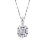 0.49 Carat Diamond Baguette Necklace