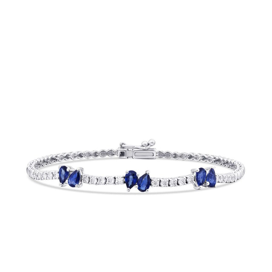 2.03 Carat Diamond Sapphire Bracelet