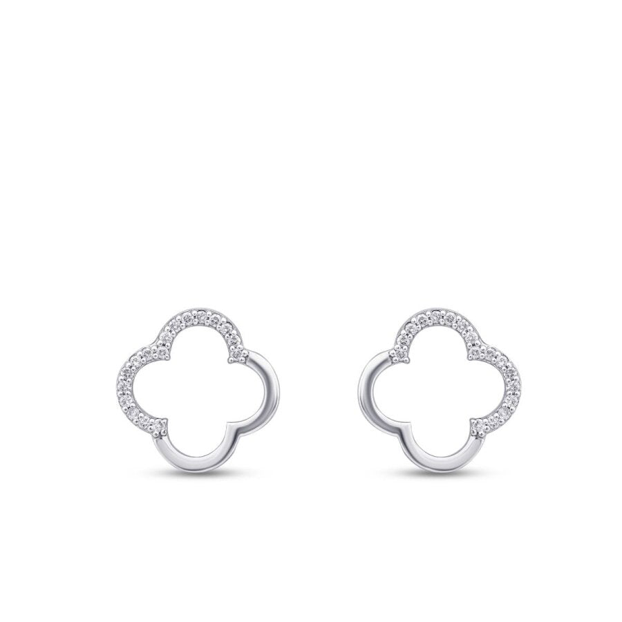 0,13 Carat Diamond Clover Earrings