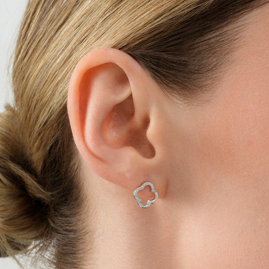 0,13 Carat Diamond Clover Earrings