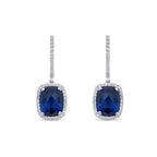 4.33 Carat Diamond Sapphire Earrings