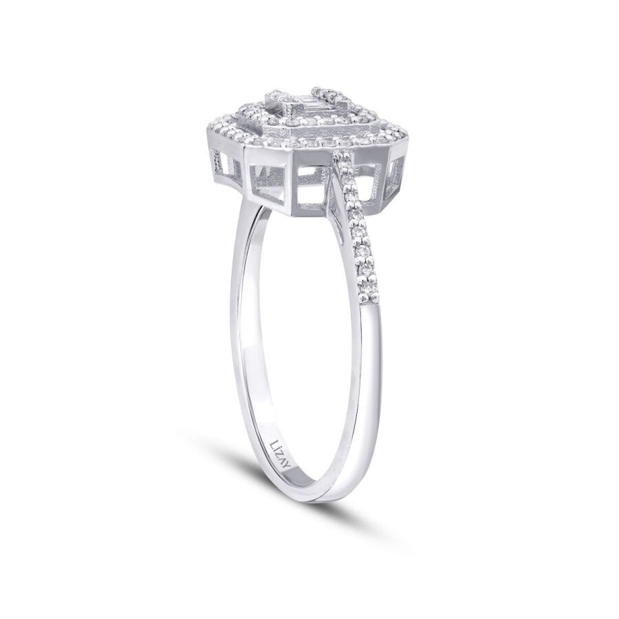 0,28 Carat Diamond Baguette Ring