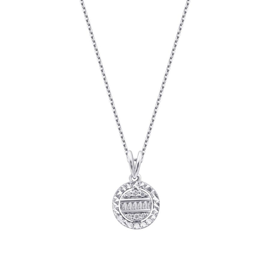 0,08 Carat Diamond-Effect Baguette Necklace