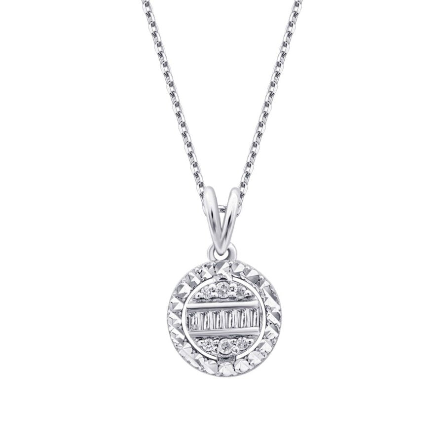 0,08 Carat Diamond-Effect Baguette Necklace