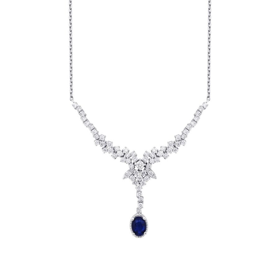 2.05 Carat Diamond Sapphire Neckband
