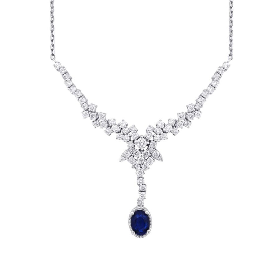 2.05 Carat Diamond Sapphire Neckband