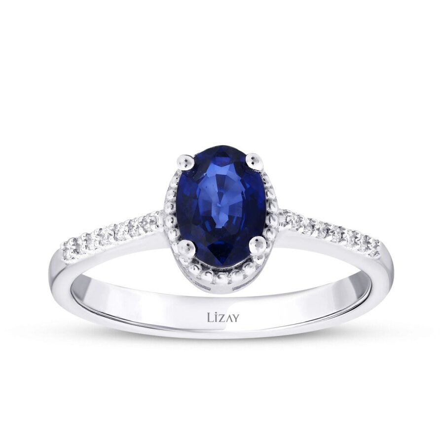 1.15 Carat Diamond Sapphire Ring