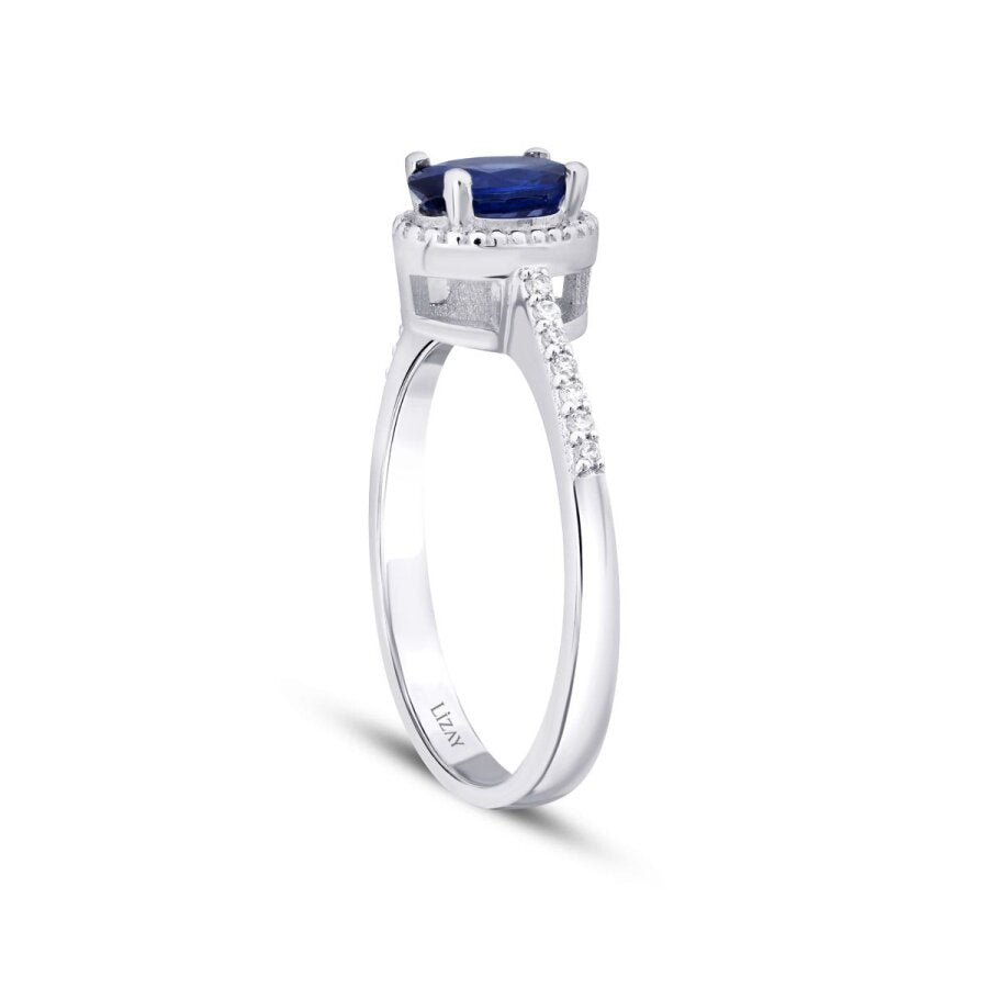 1.15 Carat Diamond Sapphire Ring