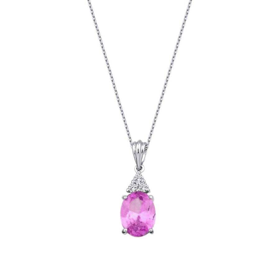 2,03 Carat Diamond Pink Sapphire Necklace