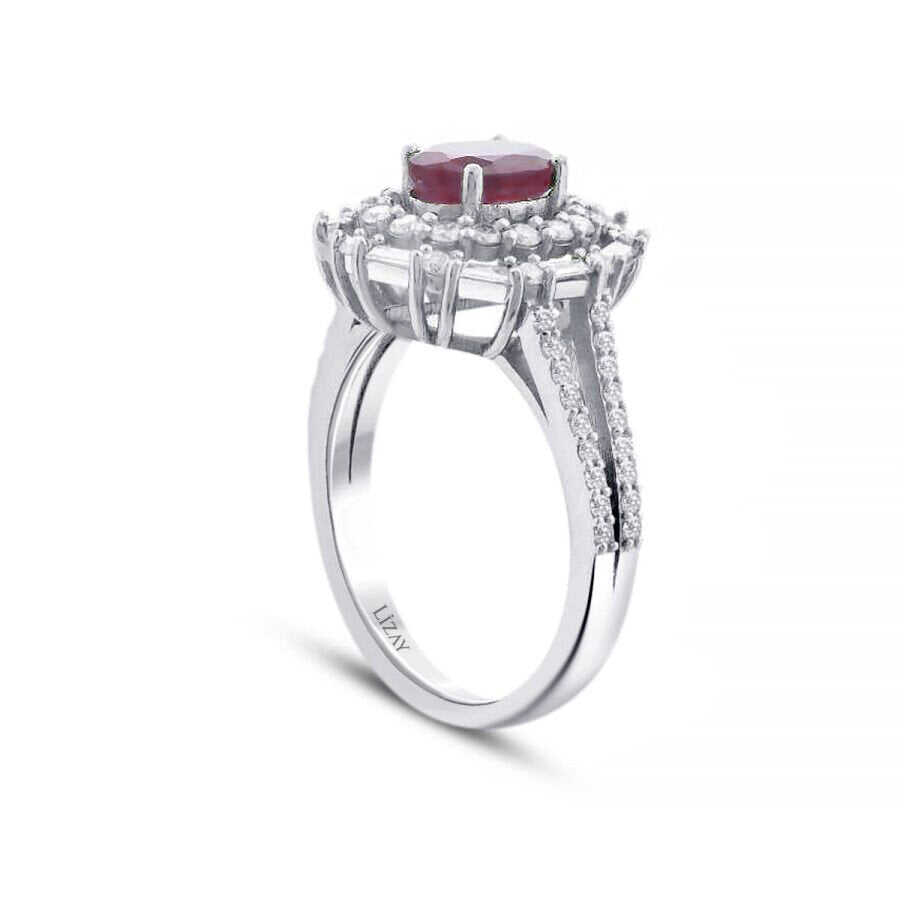 1,75 Carat Diamond Ruby Ring