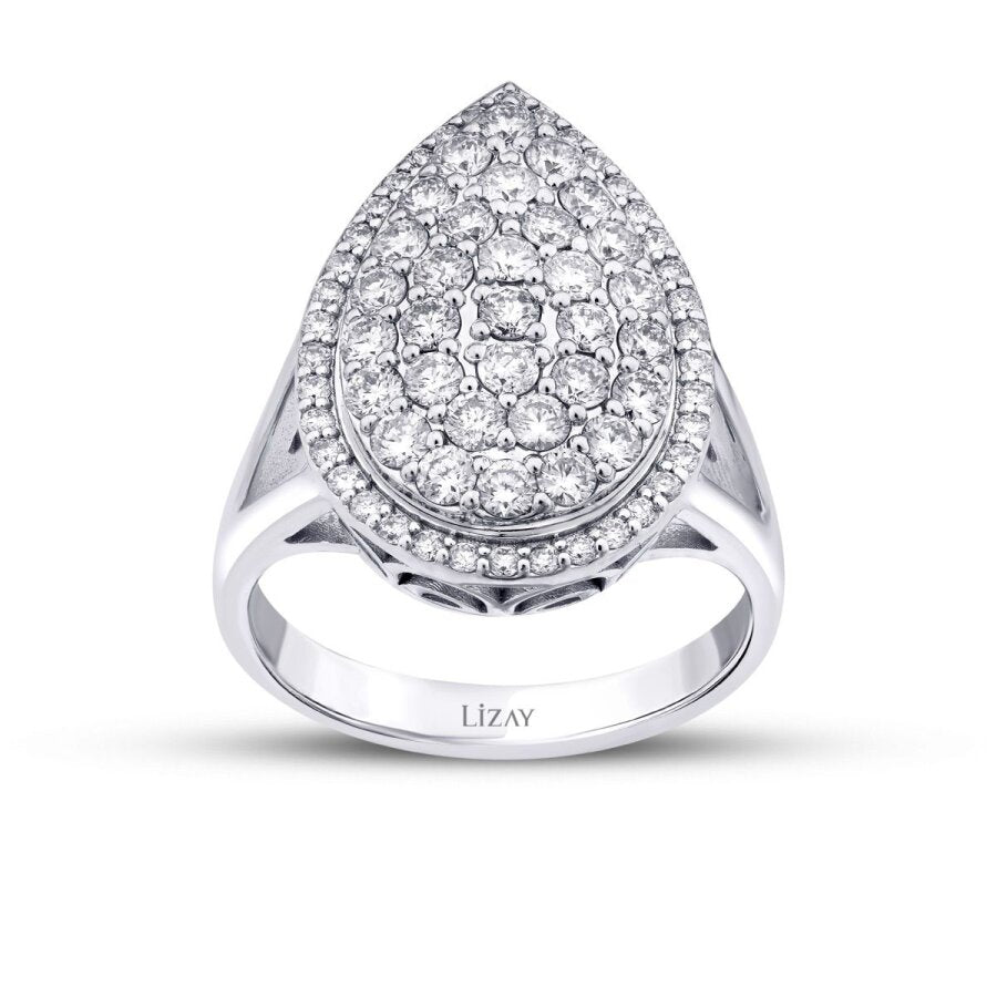 1,30 Carat Diamond Trend Pear Ring