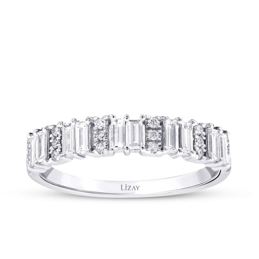 0,47 Carat Diamond Baguette Half-Eternity Ring