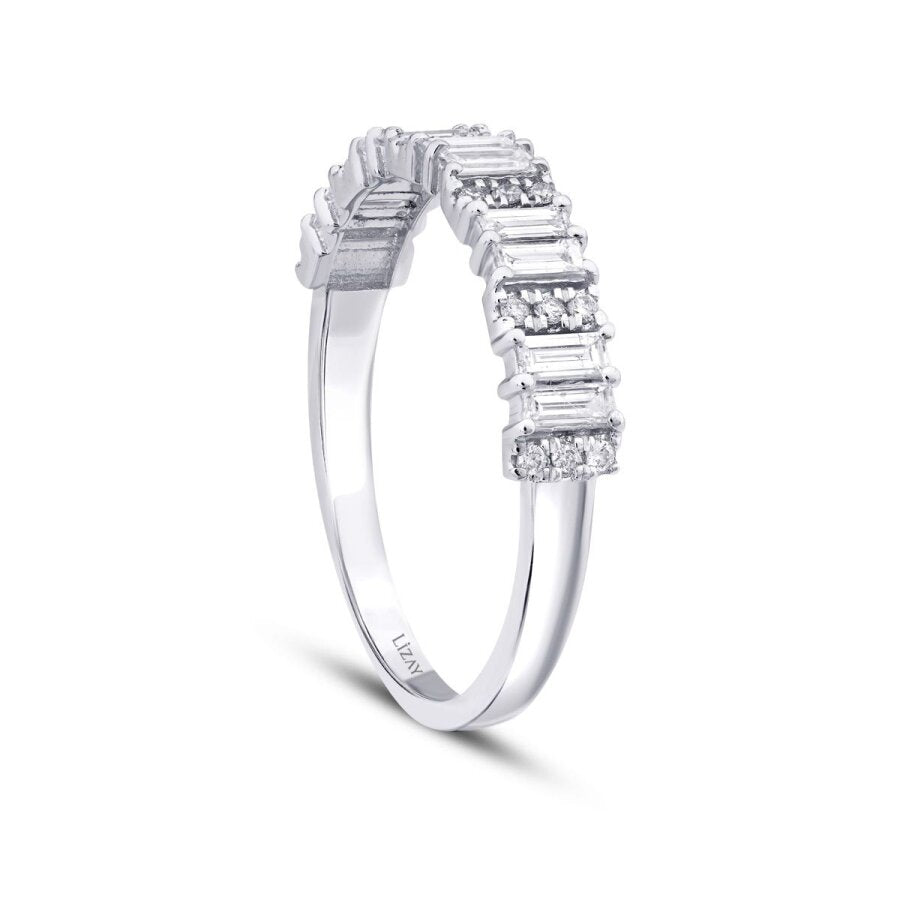 0,47 Carat Diamond Baguette Half-Eternity Ring