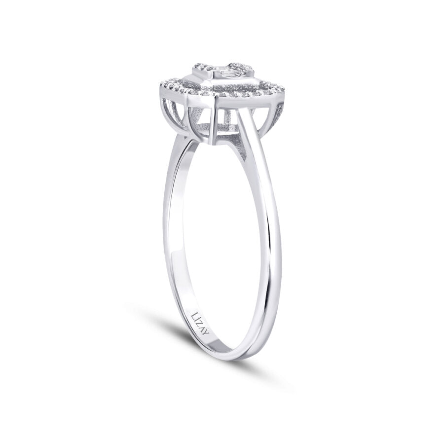 0,16 Carat Diamond Baguette Ring