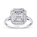 0,07 Carat Diamond-Effect Baguette Ring