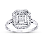 0,07 Carat Diamond-Effect Baguette Ring