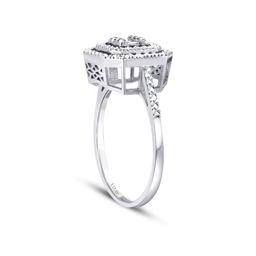 0,07 Carat Diamond-Effect Baguette Ring