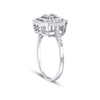 0,07 Carat Diamond-Effect Baguette Ring