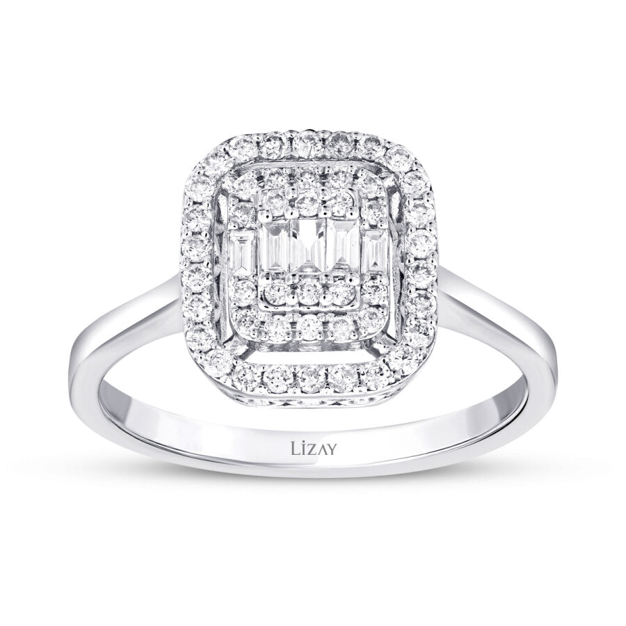 0,18 Carat Diamond Baguette Ring